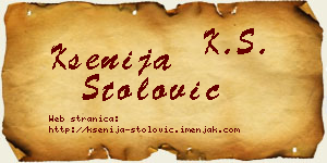 Ksenija Stolović vizit kartica
